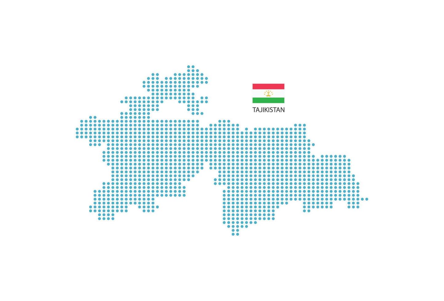 Tajikistan map design blue circle, white background with Tajikistan flag. vector