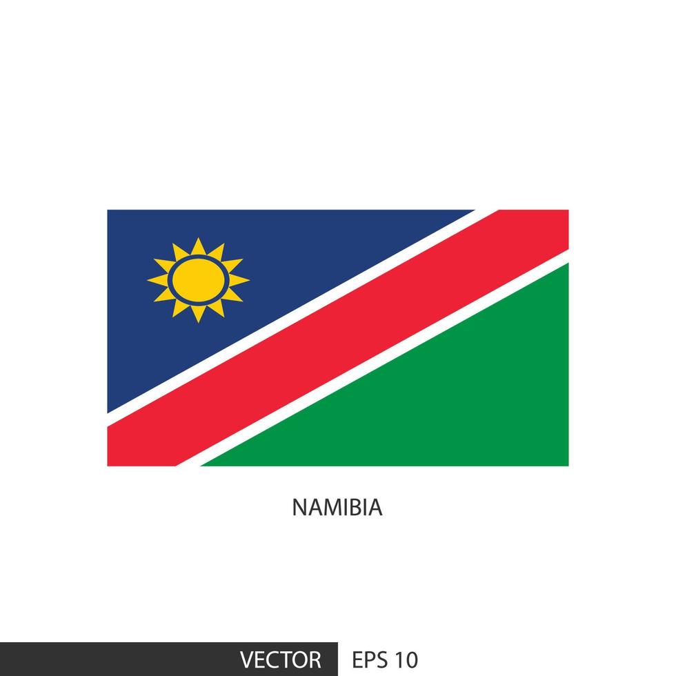 bandera cuadrada de namibia sobre fondo blanco y especificar es vector eps10.