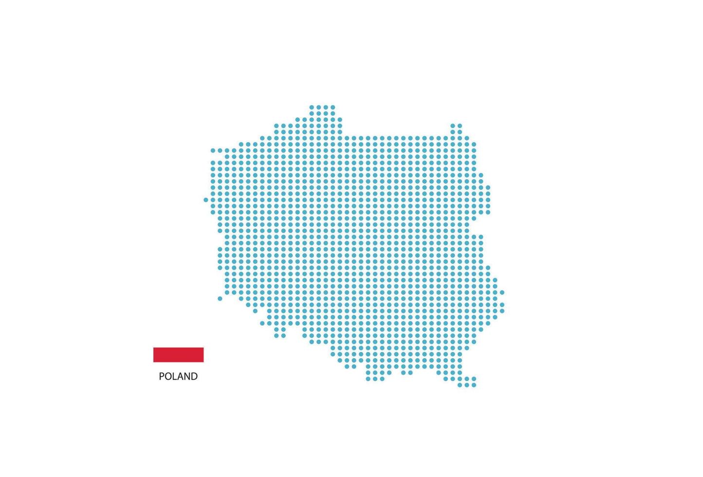 polonia mapa diseño círculo azul, fondo blanco con bandera de polonia. vector