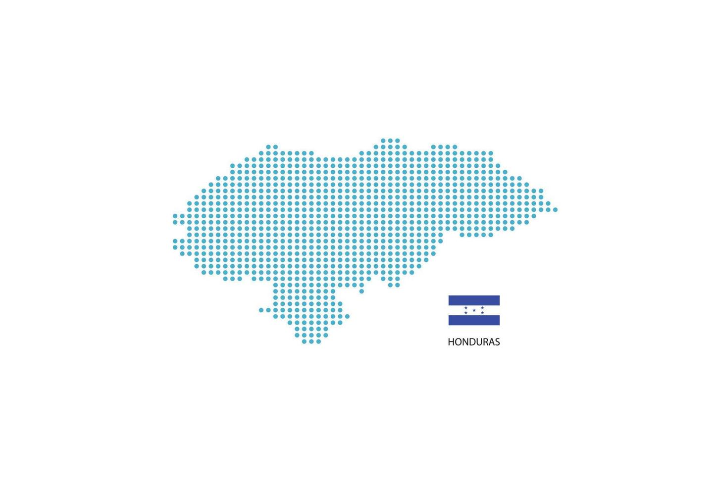 Honduras map design blue circle, white background with Honduras flag. vector