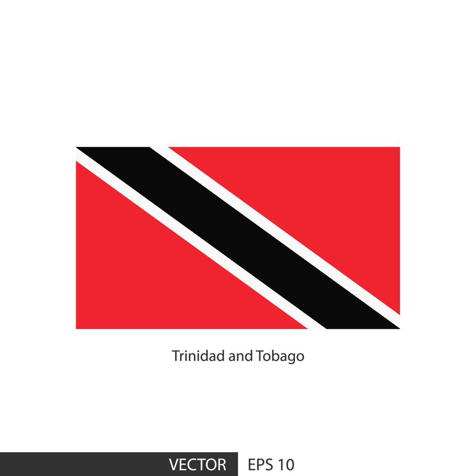 Trinidad and Tobago square flag on white background and specify is vector eps10.