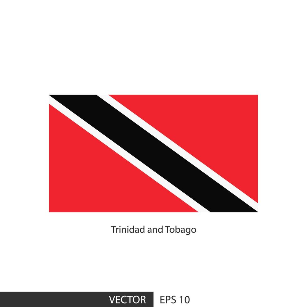 bandera cuadrada de trinidad y tobago sobre fondo blanco y especificar es vector eps10.