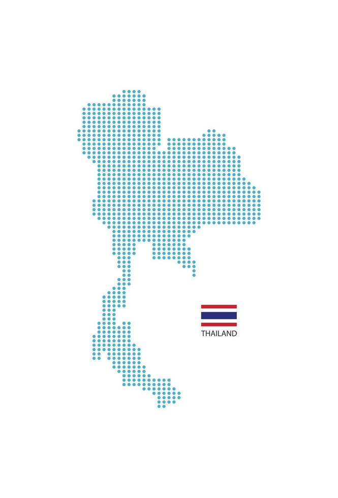 Thailand map design blue circle, white background with Thailand flag. vector