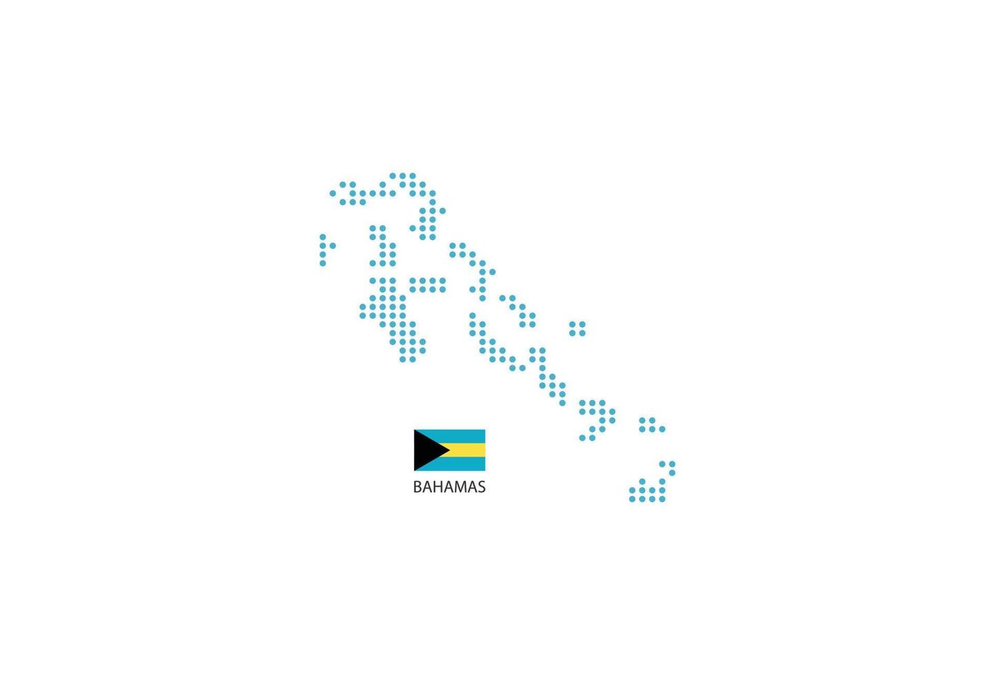 diseño de mapa de bahamas círculo azul, fondo blanco con bandera de bahamas. vector