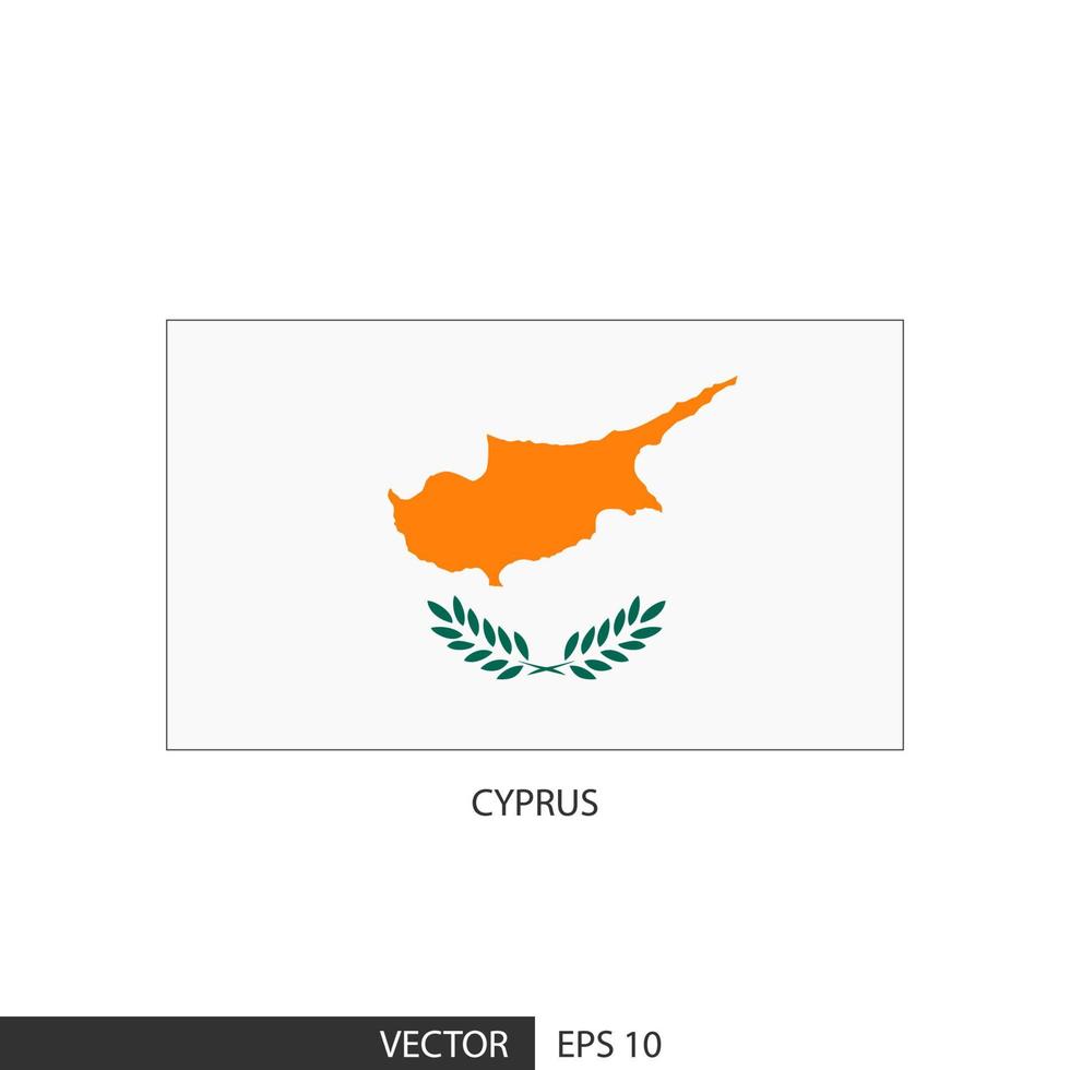 Cyprus square flag on white background and specify is vector eps10.