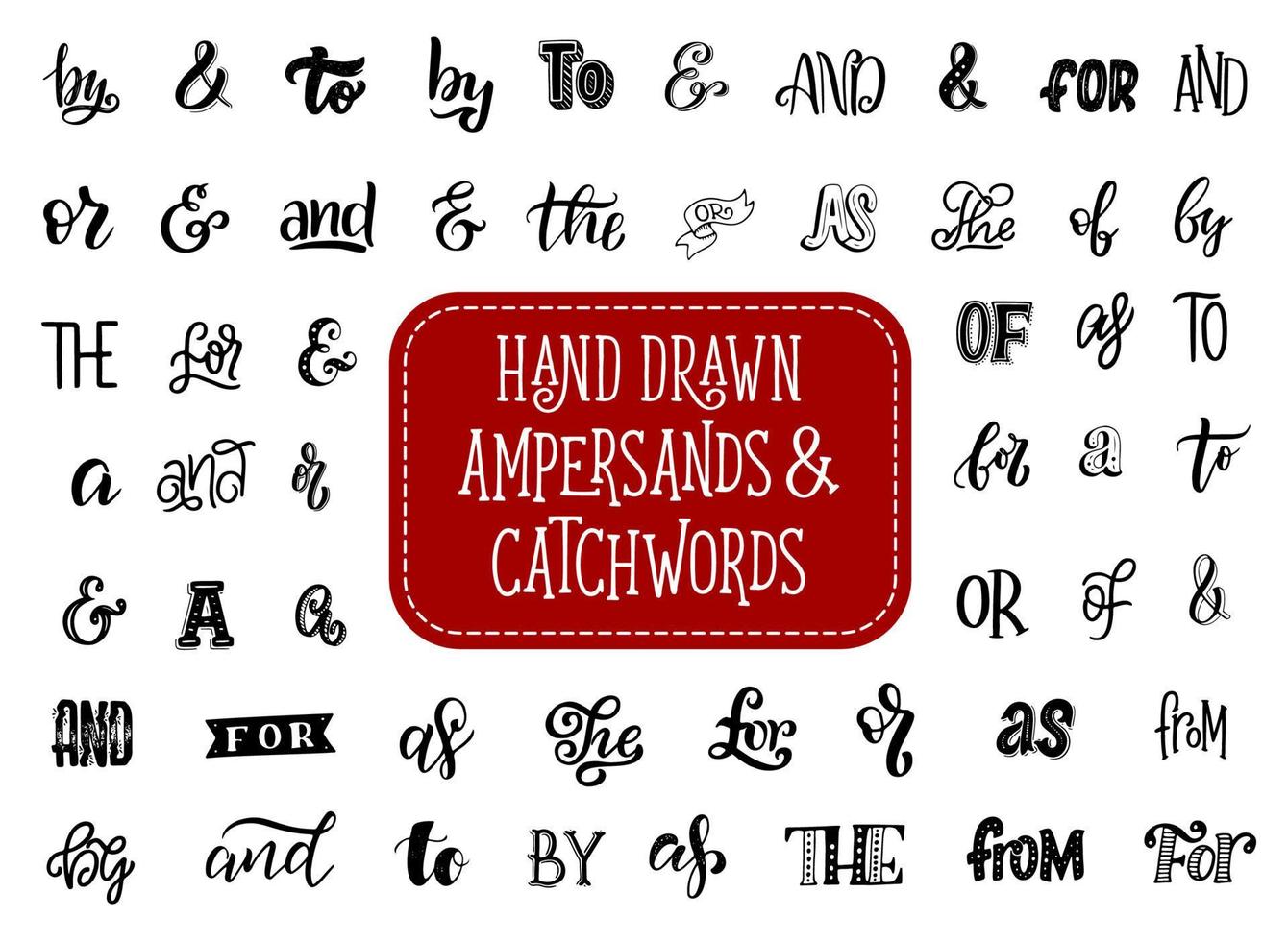 Ampersand and catchword retro lettering vector