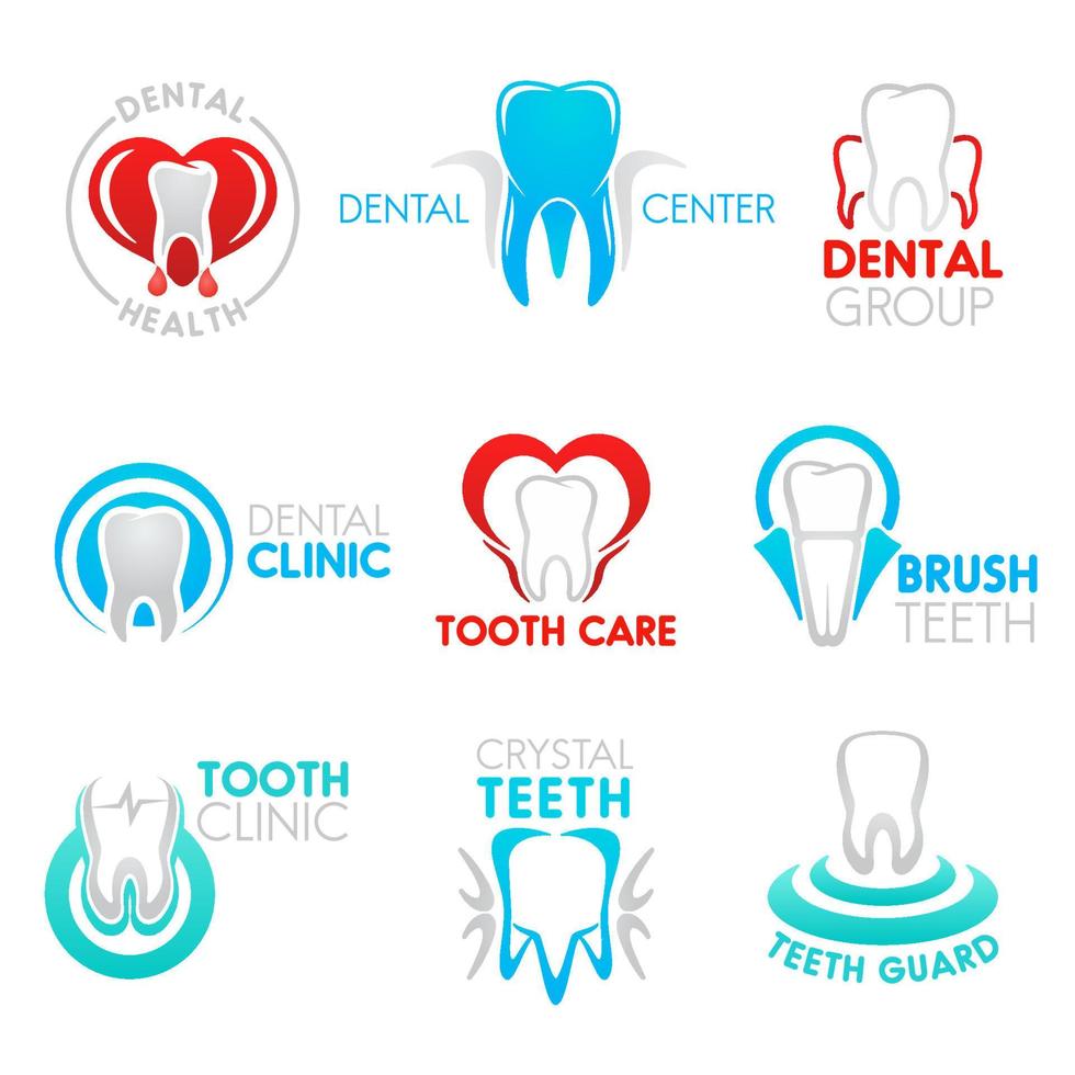 clínica dental y símbolo de odontología con diente vector