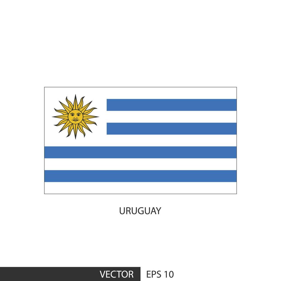 bandera cuadrada de uruguay sobre fondo blanco y especificar es vector eps10.