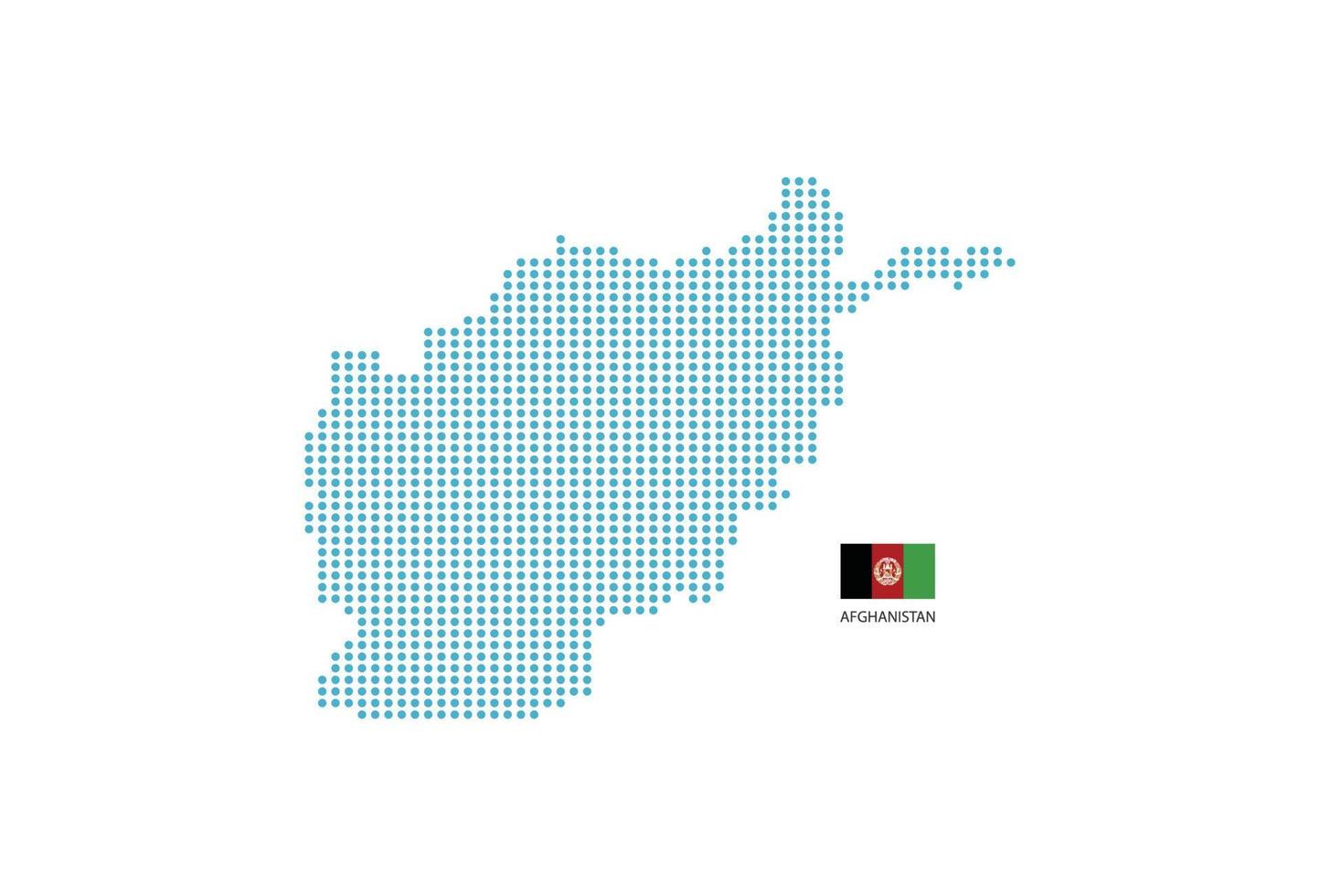 Afghanistan map design blue circle, white background with Afghanistan flag. vector