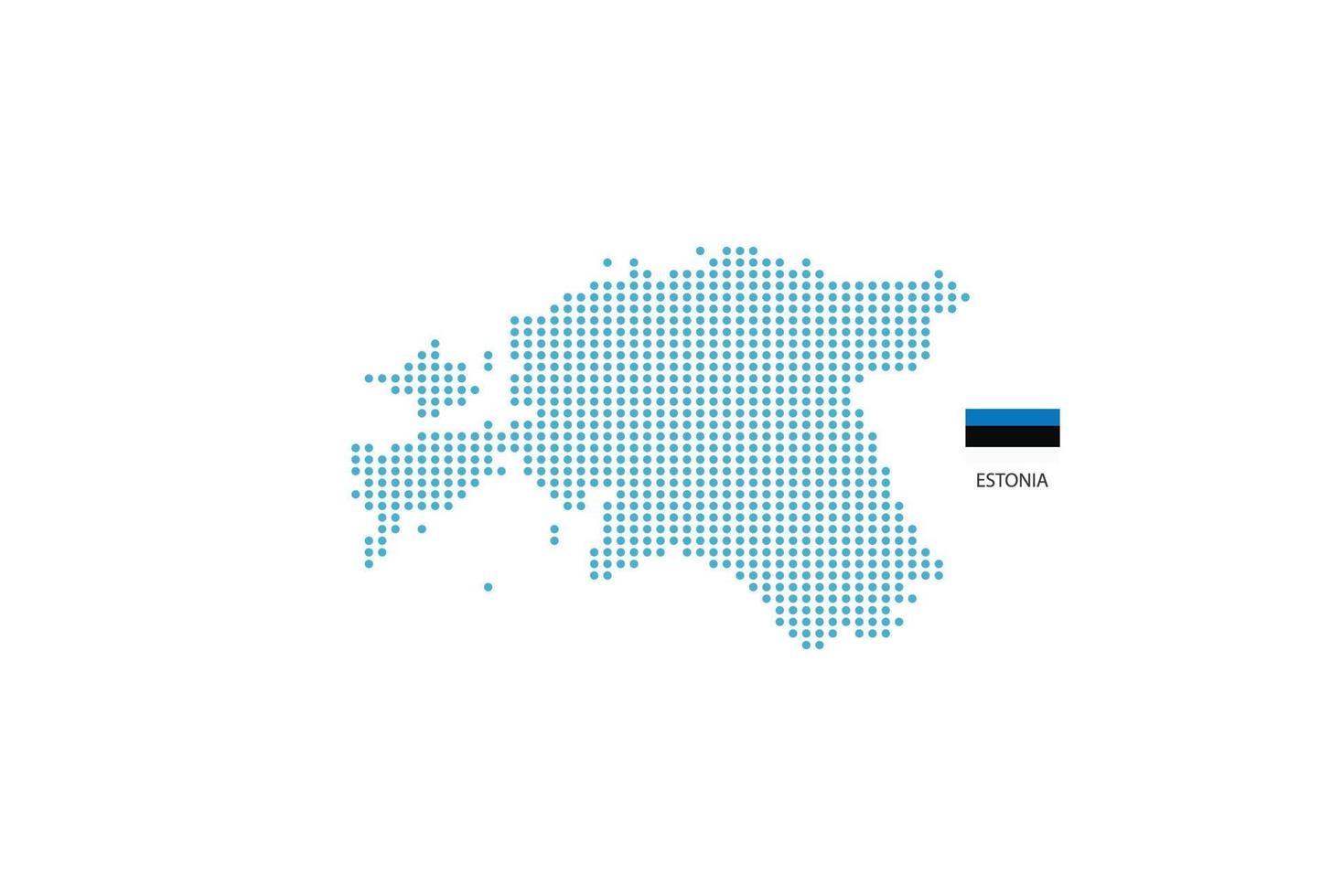 estonia mapa diseño círculo azul, fondo blanco con bandera de estonia. vector