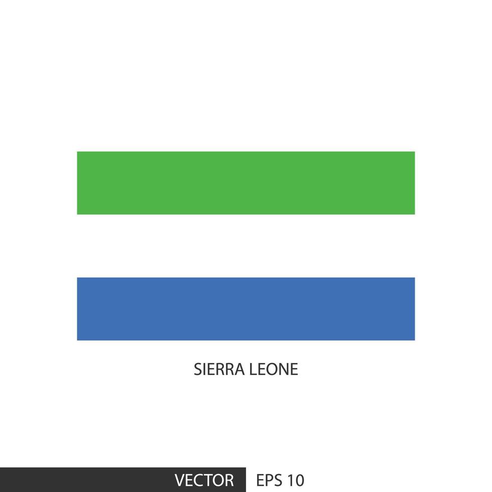 sierra leona bandera cuadrada sobre fondo blanco y especificar es vector eps10.