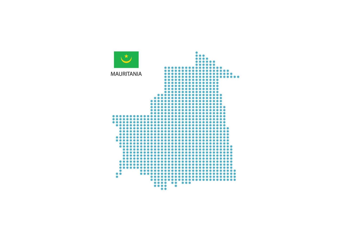 círculo azul de diseño de mapa de mauritania, fondo blanco con bandera de arabia saudita. vector