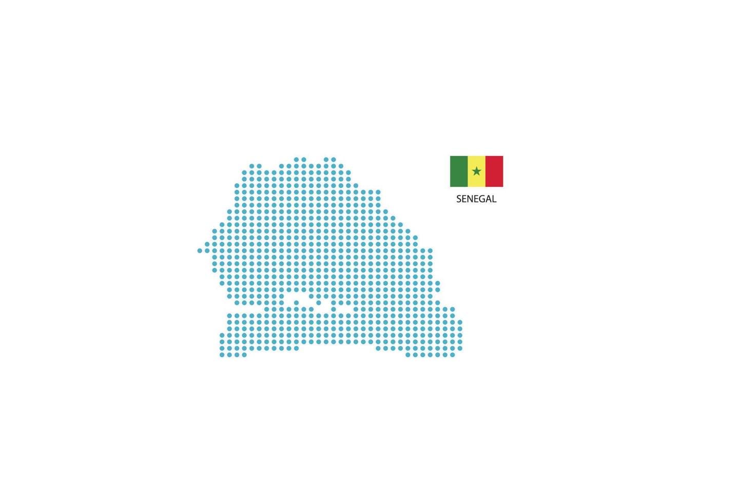 Senegal map design blue circle, white background with Saudi Arabia flag. vector