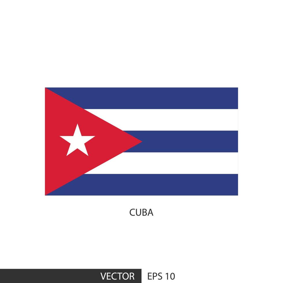 Cuba square flag on white background and specify is vector eps10.