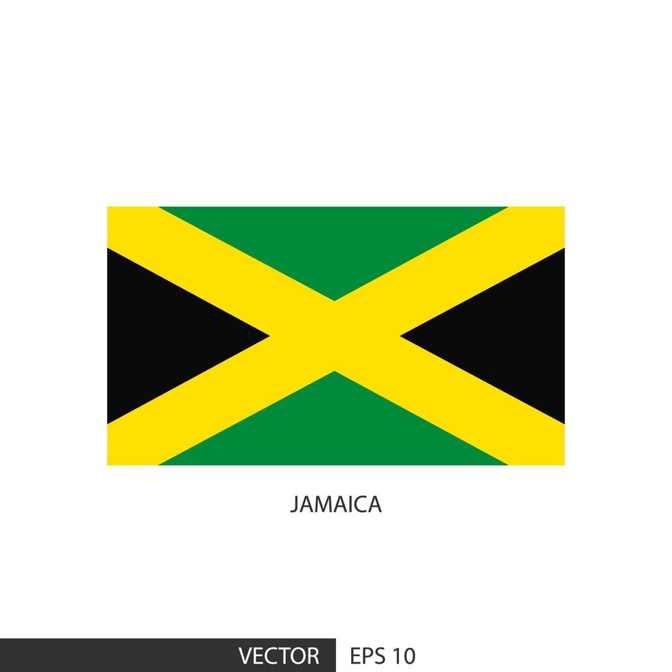 Jamaica square flag on white background and specify is vector eps10.