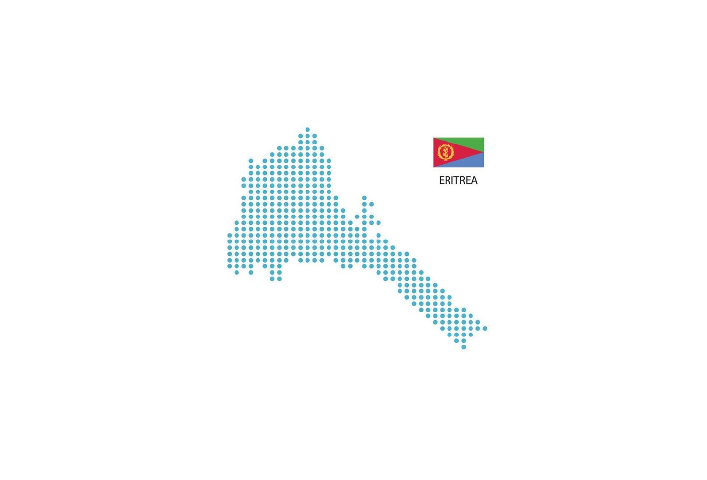 Eritrea map design blue circle, white background with Eritrea flag. vector