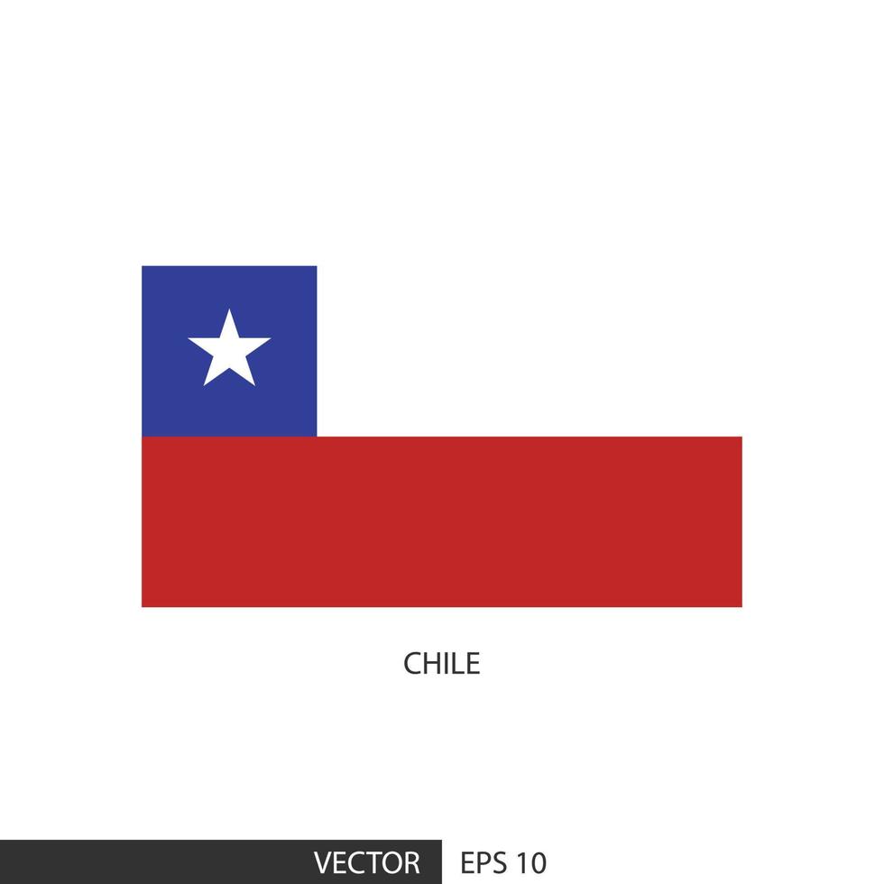 Chile square flag on white background and specify is vector eps10.