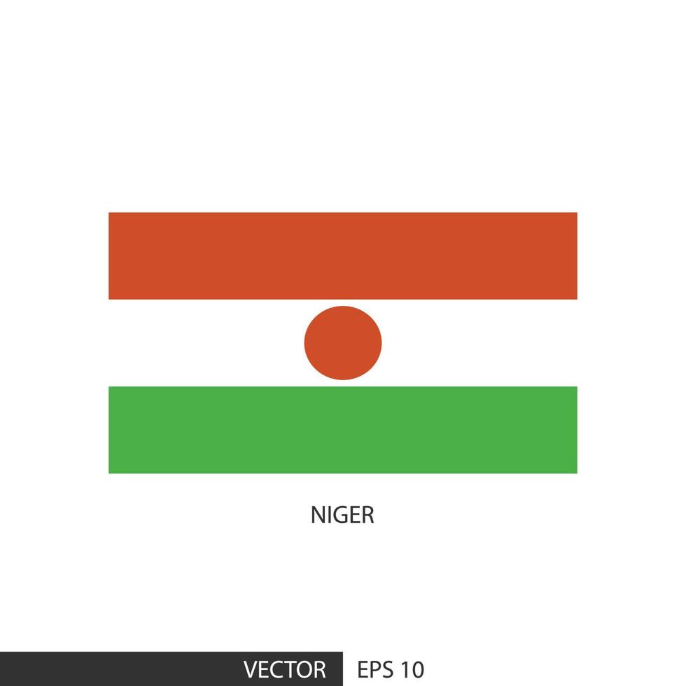 Niger square flag on white background and specify is vector eps10.