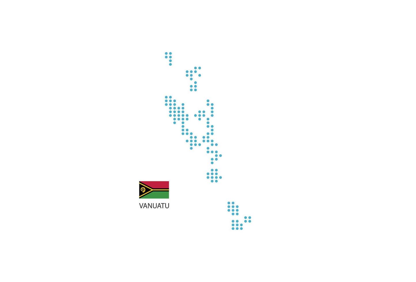 diseño de mapa de vanuatu círculo azul, fondo blanco con bandera de vanuatu. vector