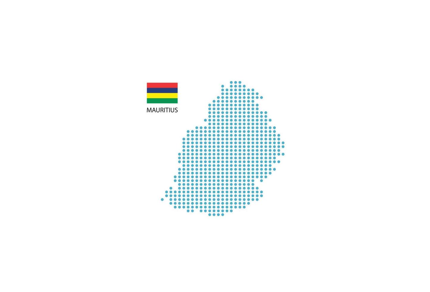 Mauritius map design blue circle, white background with Saudi Arabia flag. vector