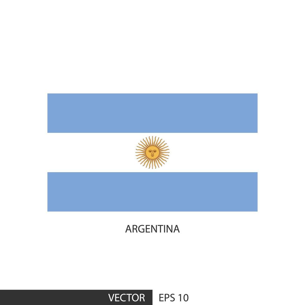 Argentina square flag on white background and specify is vector eps10.