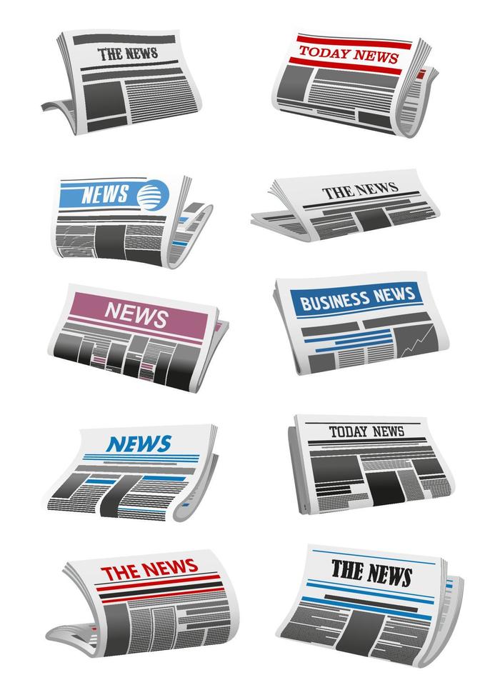 Newspaper 3d icon of folded news paper sheet vector