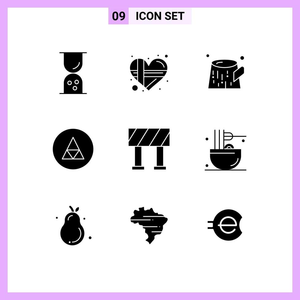 9 Solid Glyph concept for Websites Mobile and Apps road symbols pollution symbolism rune Editable Vector Design Elements