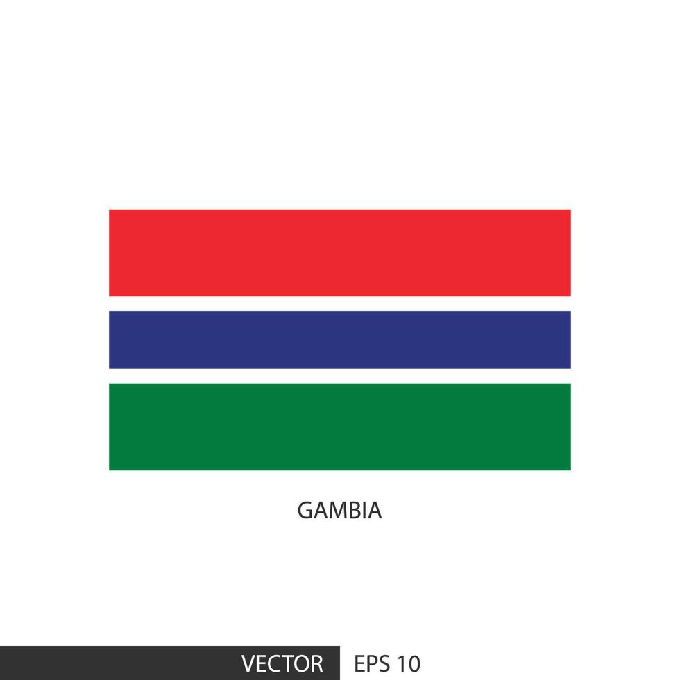 Gambia square flag on white background and specify is vector eps10.