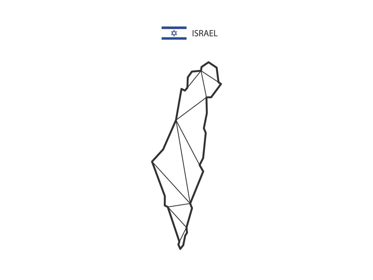 mosaico triángulos mapa estilo de israel aislado sobre un fondo blanco. diseño abstracto para vectores. vector