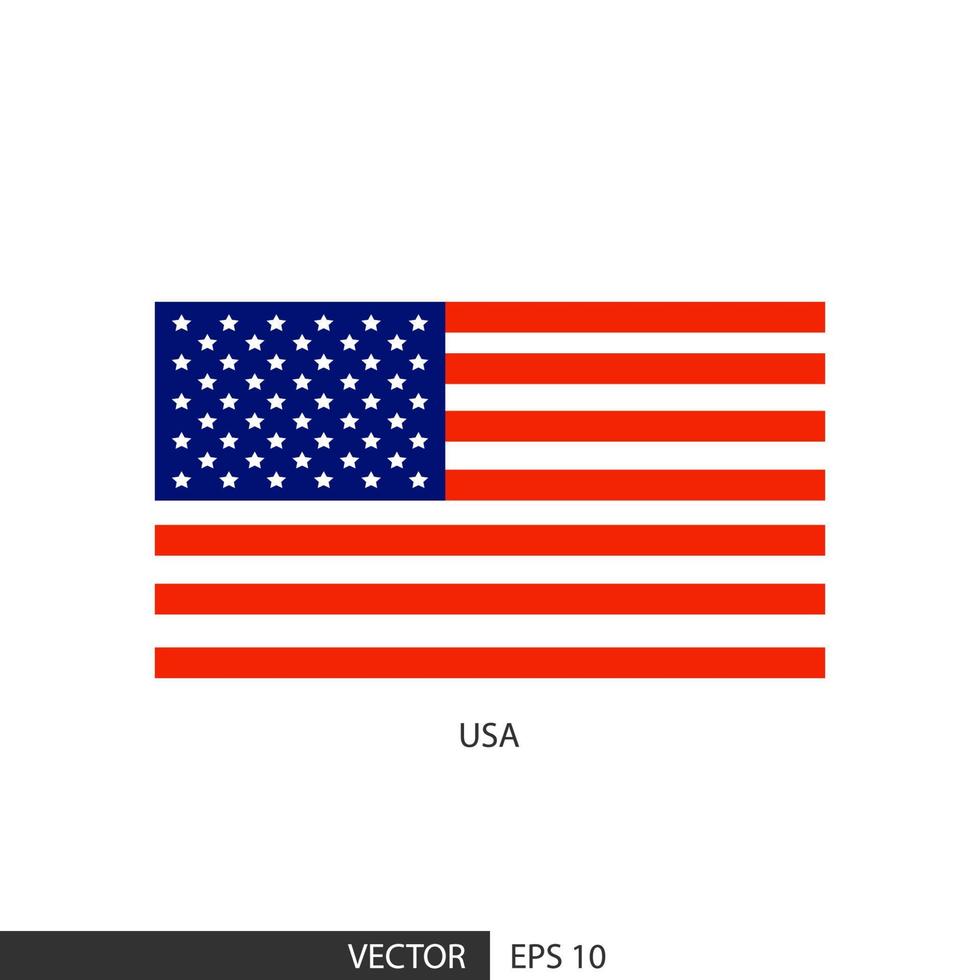 United Stated of America square flag on white background and specify is vector eps10.