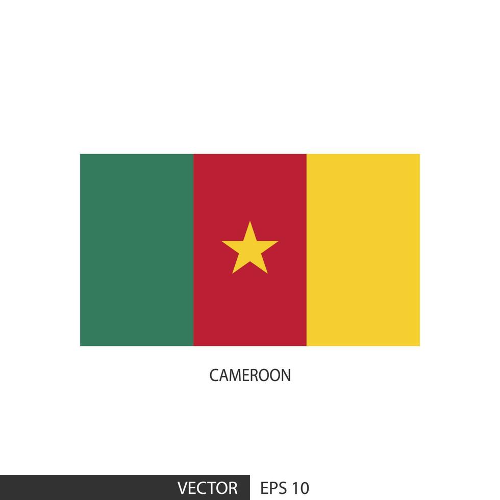 Cameroon square flag on white background and specify is vector eps10.