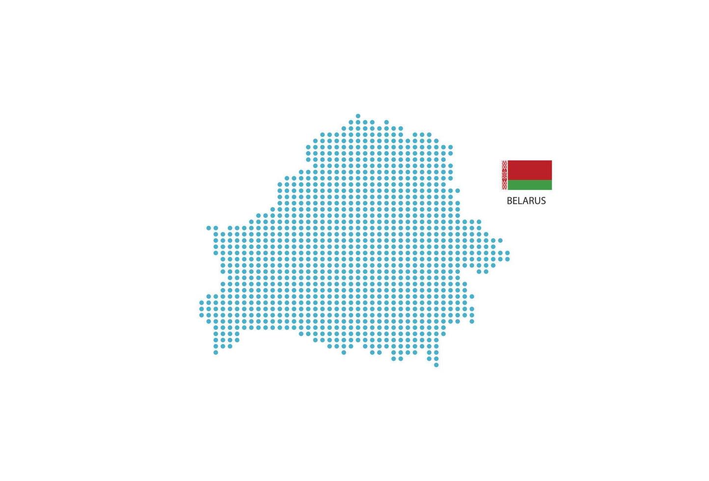 Belarus map design blue circle, white background with Belarus flag. vector