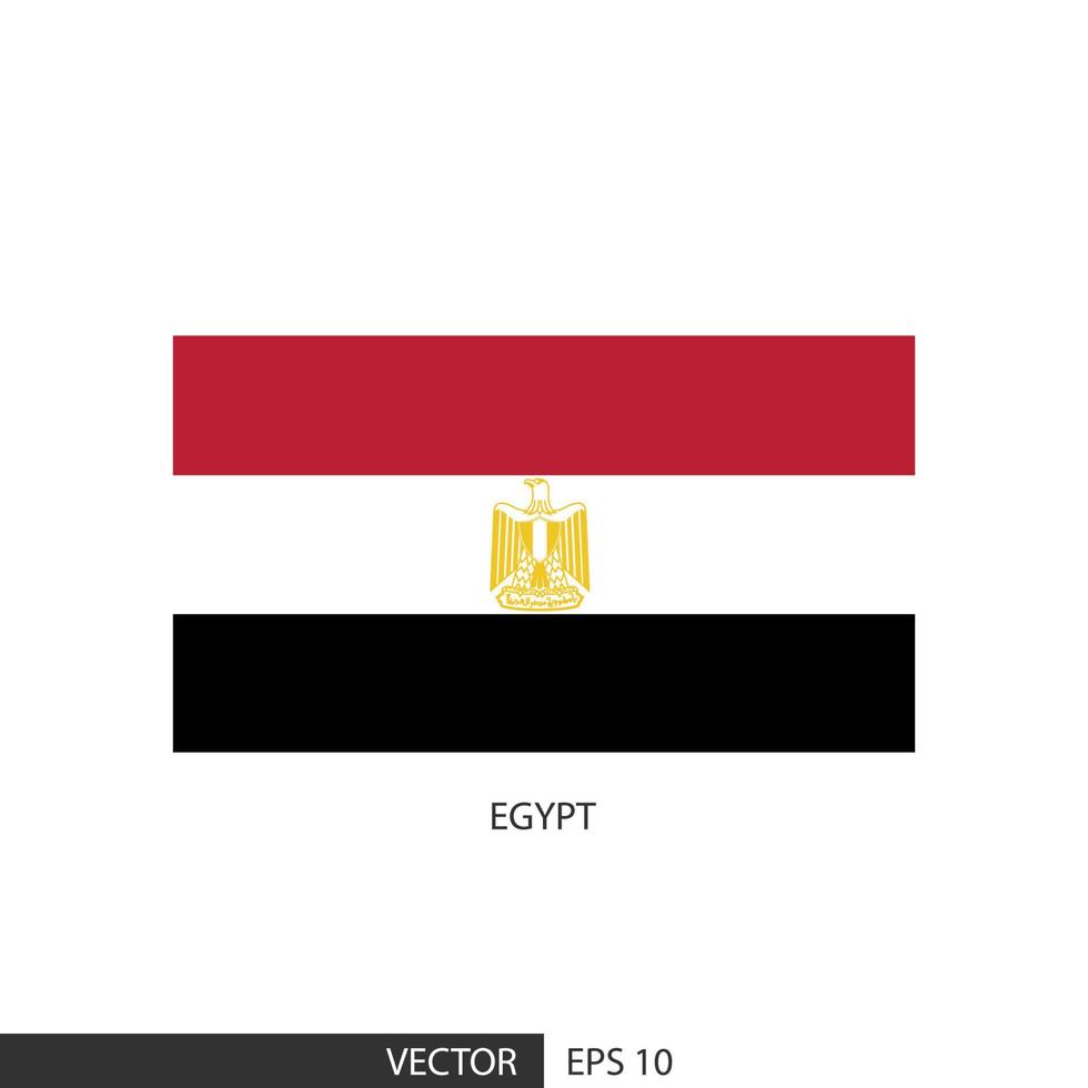 Egypt square flag on white background and specify is vector eps10.