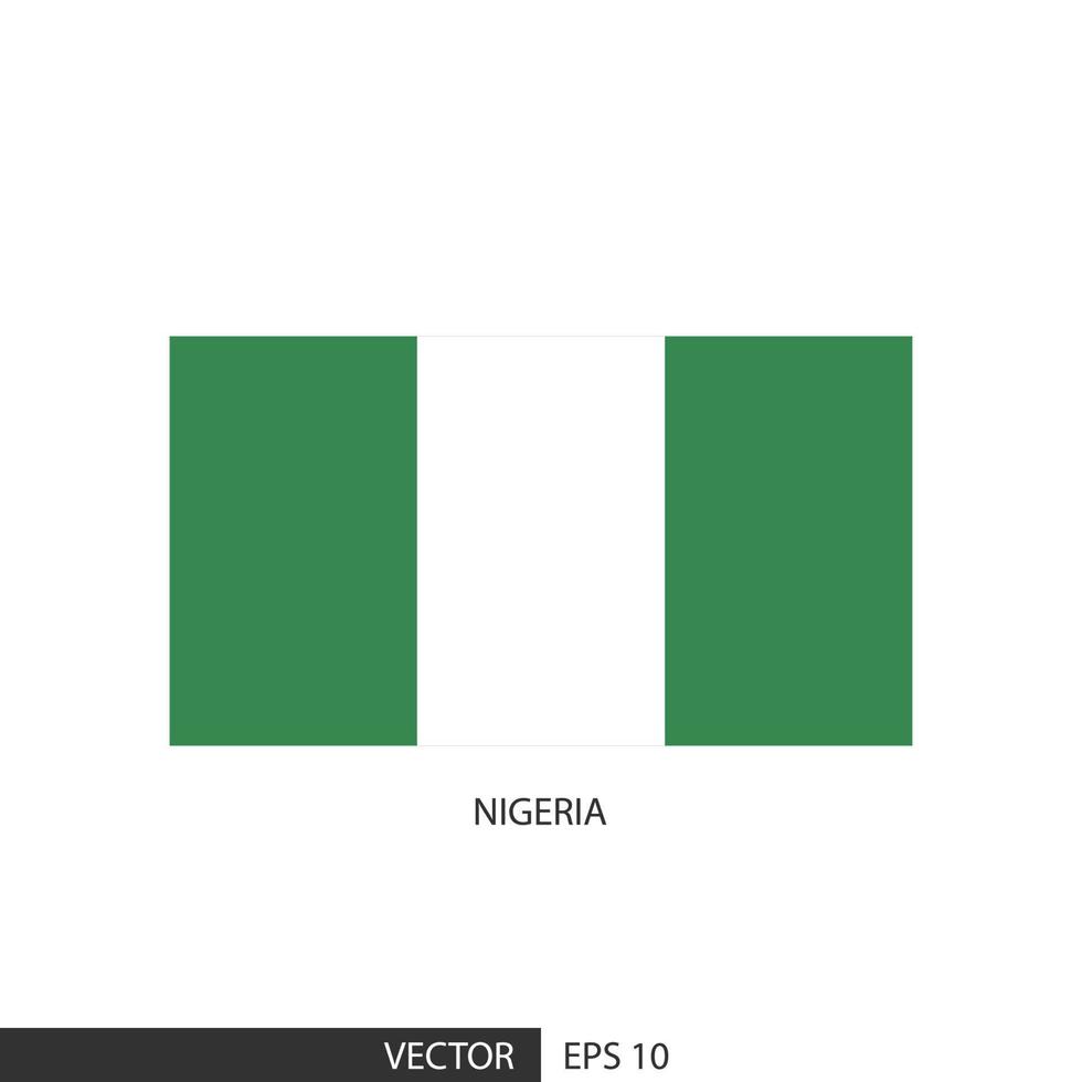 Nigeria square flag on white background and specify is vector eps10.