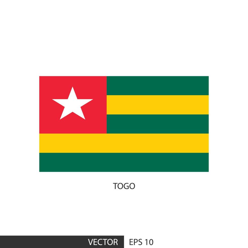 Togo square flag on white background and specify is vector eps10.