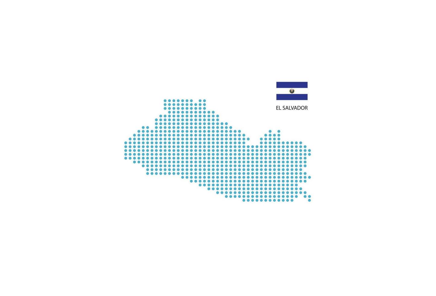 El Salvador map design blue circle, white background with El Salvador flag. vector