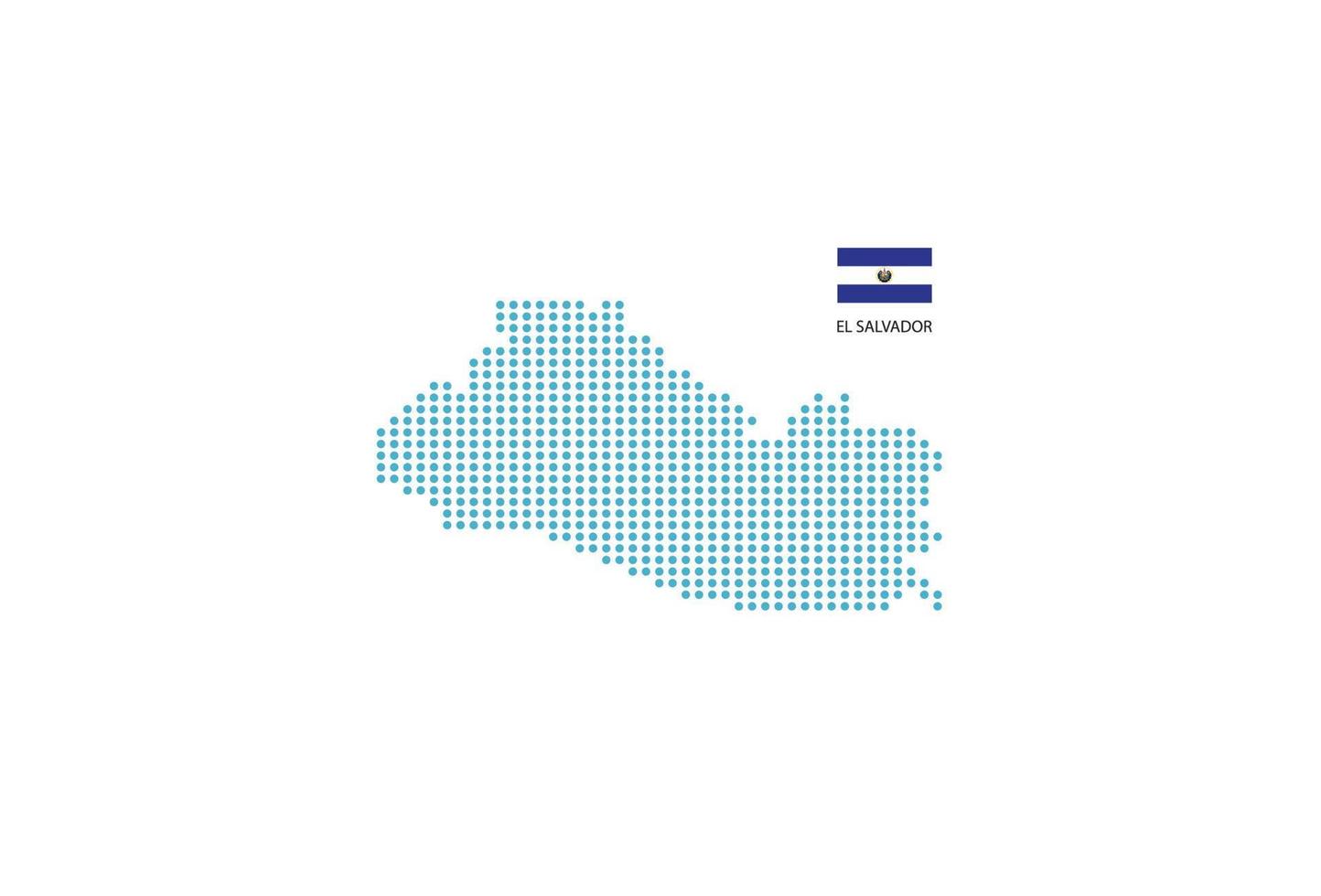 diseño de mapa de el salvador círculo azul, fondo blanco con bandera de el salvador. vector