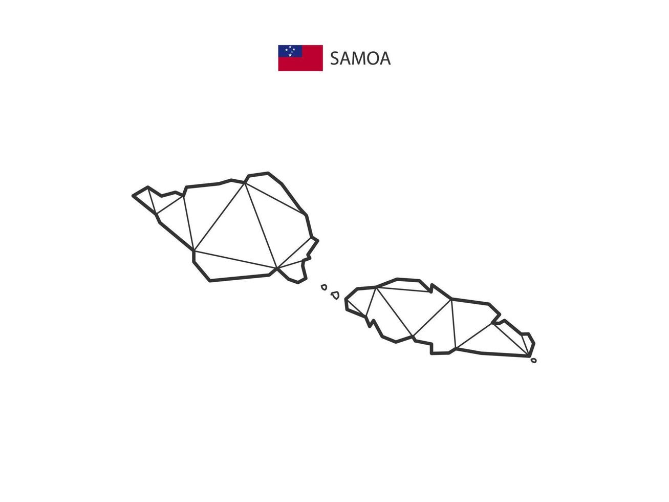 Mosaic triangles map style of Samoa isolated on a white background. Abstract design for vector. vector