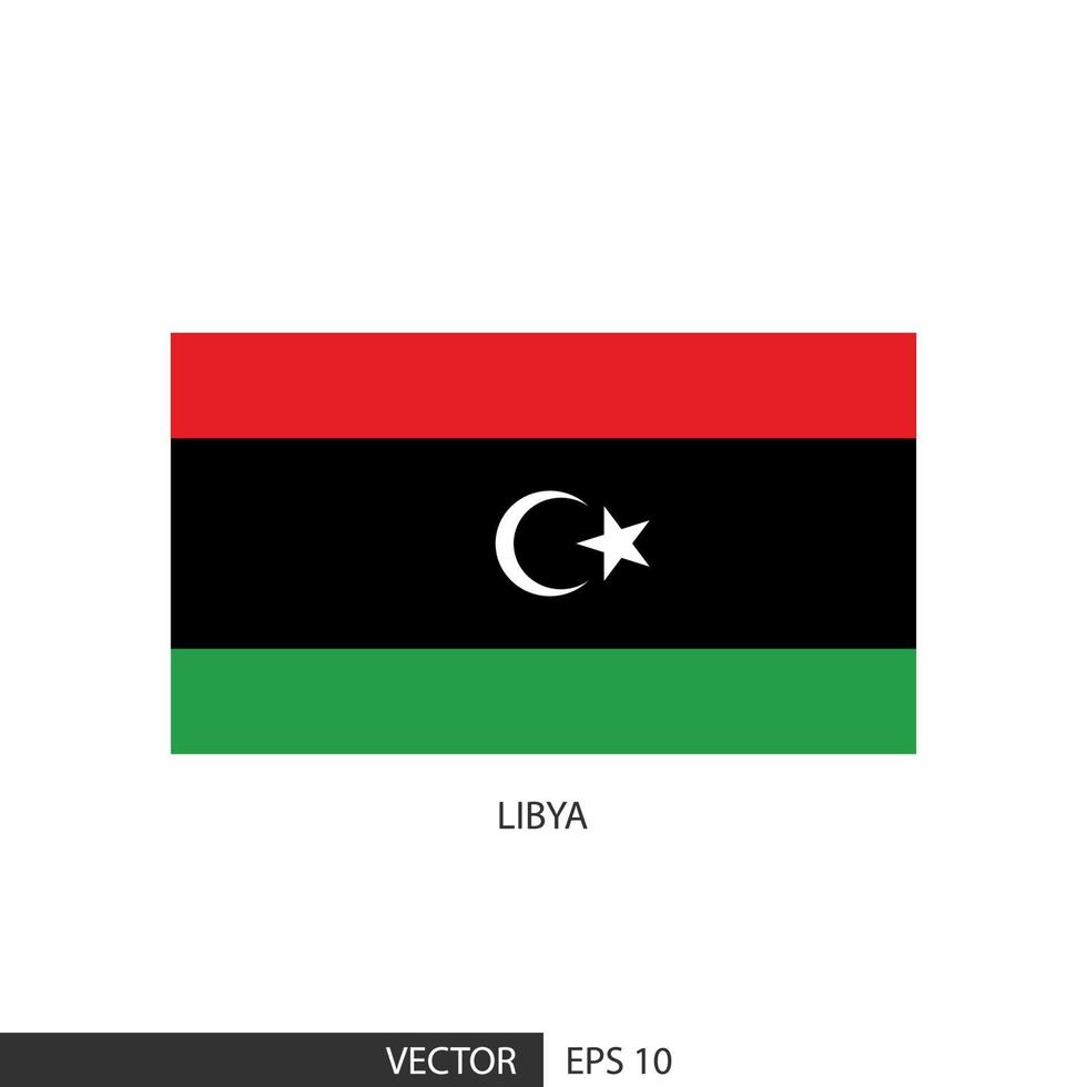 bandera cuadrada de libia sobre fondo blanco y especificar es vector eps10.