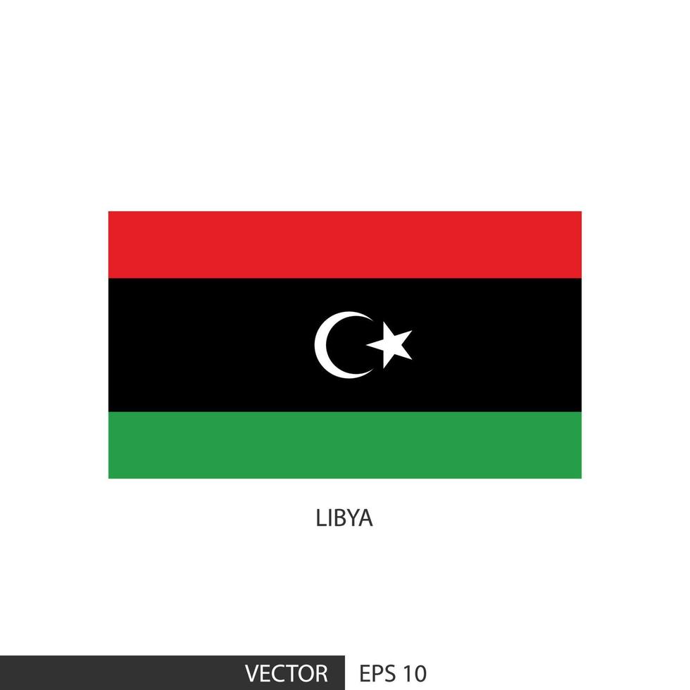 Libya square flag on white background and specify is vector eps10.