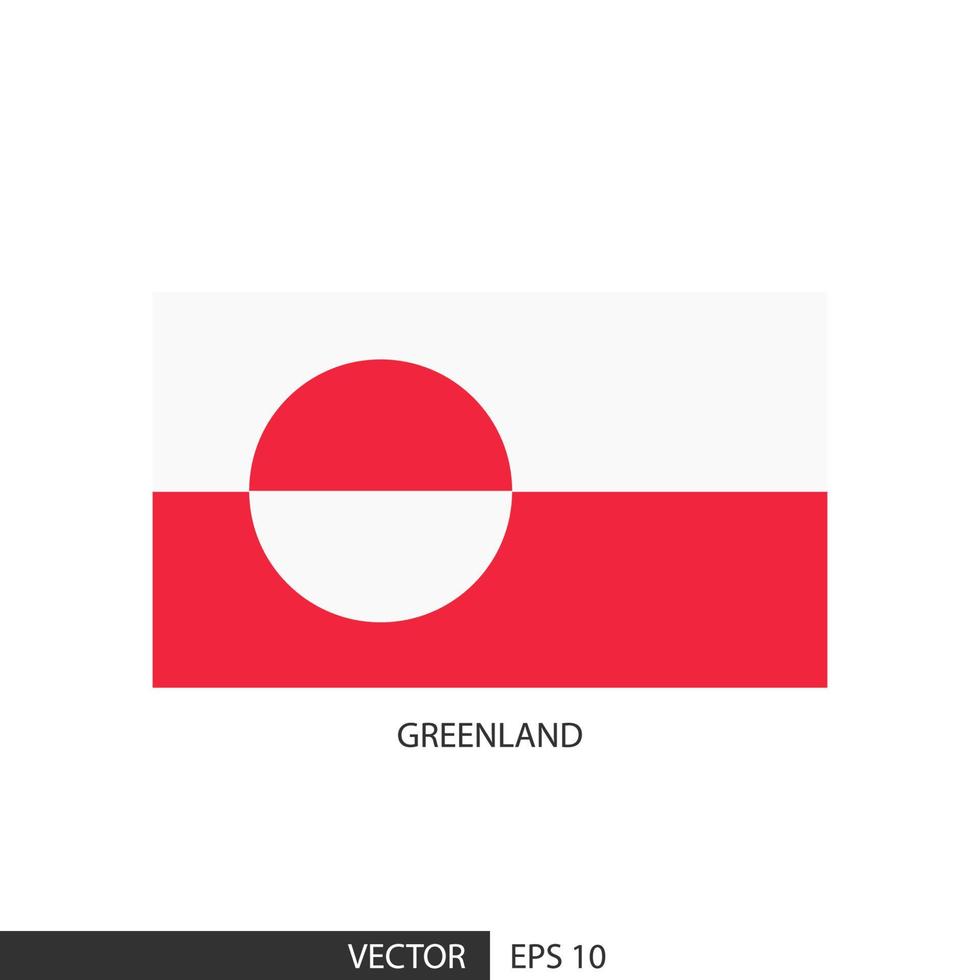 bandera cuadrada de groenlandia sobre fondo blanco y especificar es vector eps10.