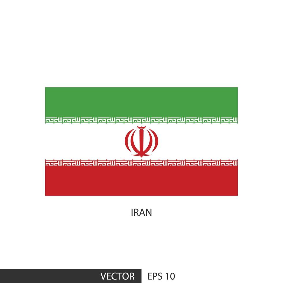 Iran square flag on white background and specify is vector eps10.