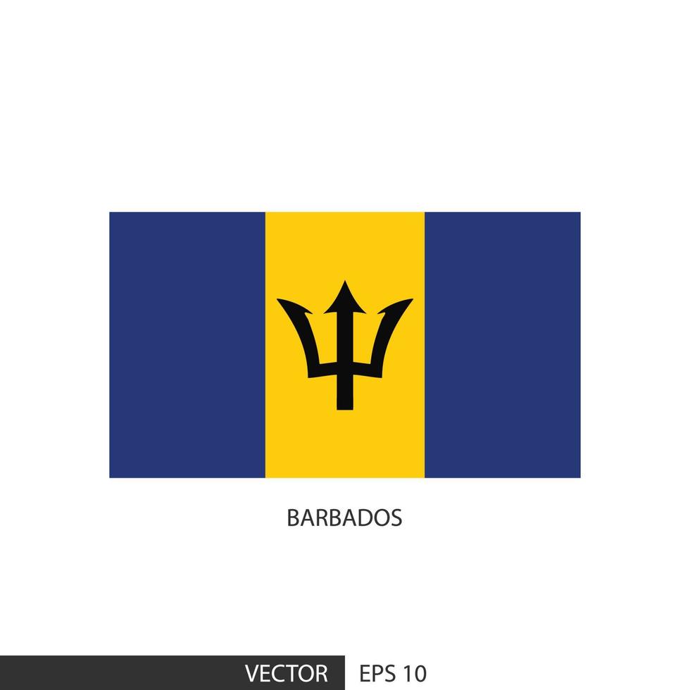 Barbados square flag on white background and specify is vector eps10.