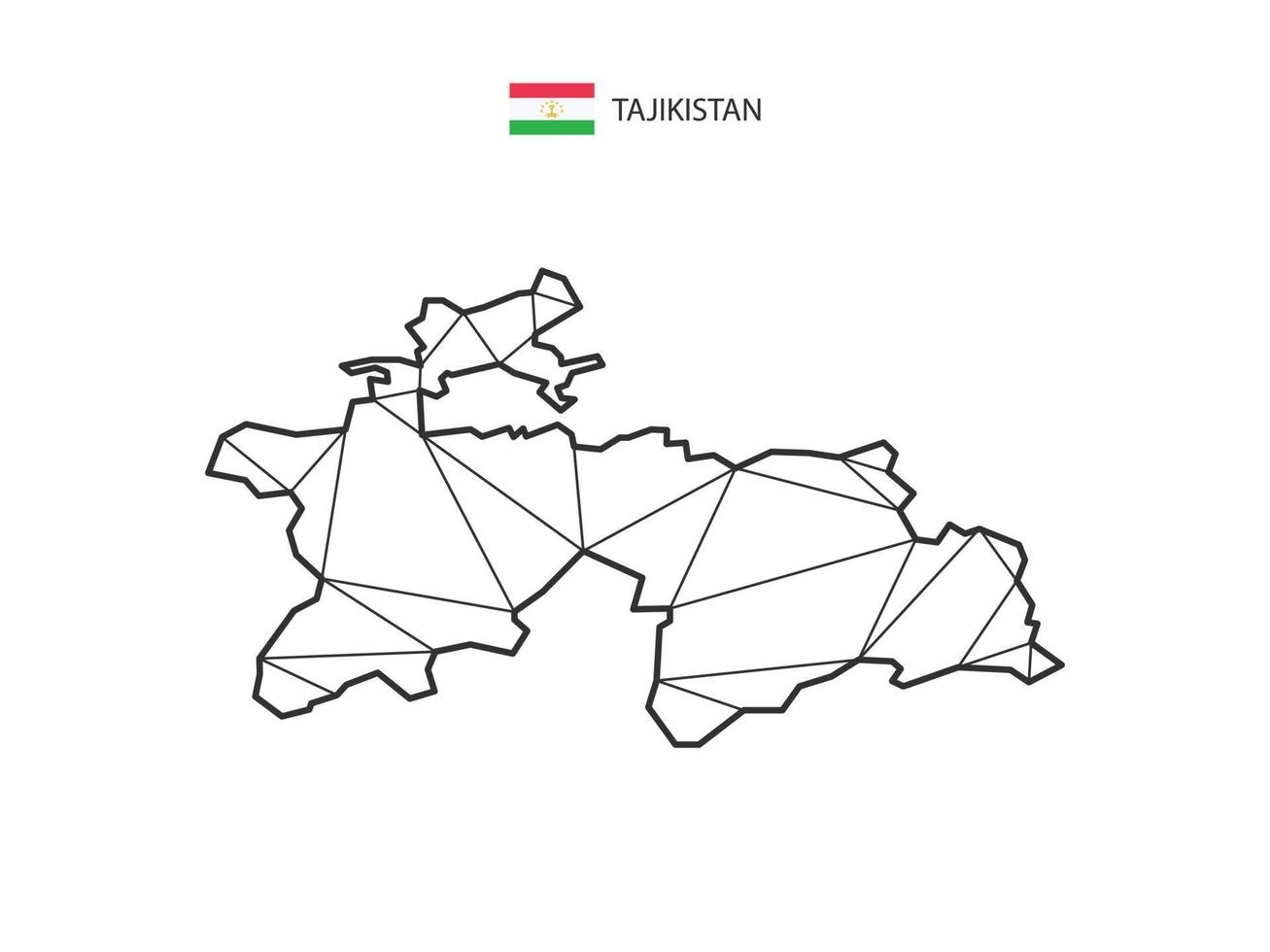 Mosaic triangles map style of Tajikistan isolated on a white background. Abstract design for vector. vector