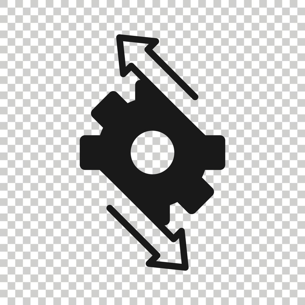 Workflow icon in flat style. Gear effective vector illustration on white isolated background. Process organization business concept.