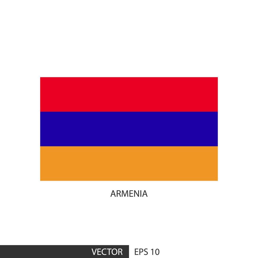 bandera cuadrada de armenia sobre fondo blanco y especificar es vector eps10.