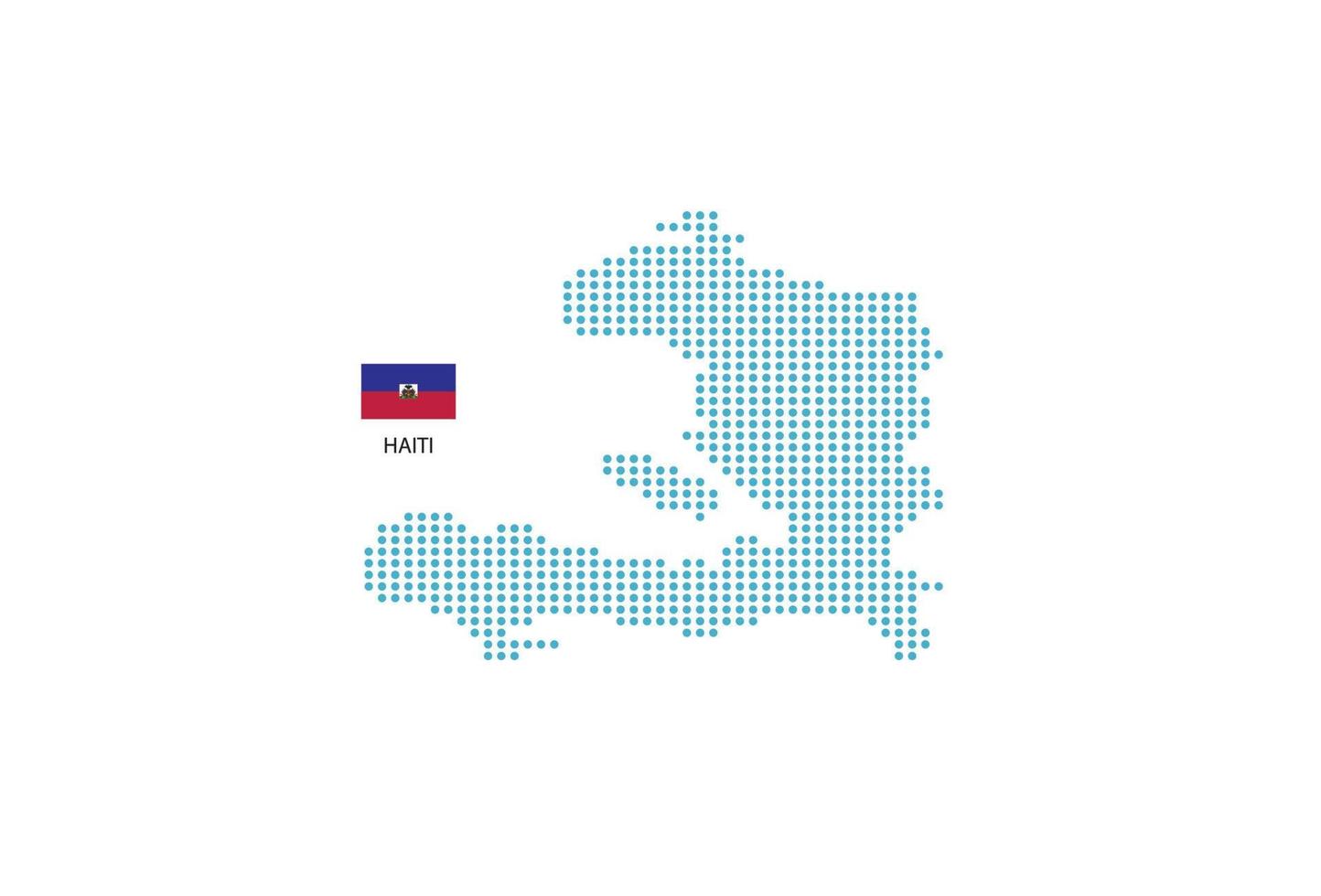 haití mapa diseño círculo azul, fondo blanco con bandera de haití. vector