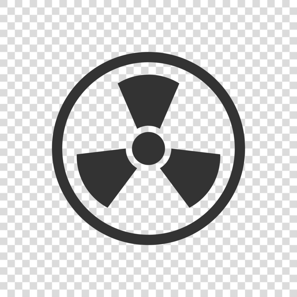 Nuclear radiation icon in flat style. Radioactivity vector illustration on white isolated background. Toxic sign business concept.