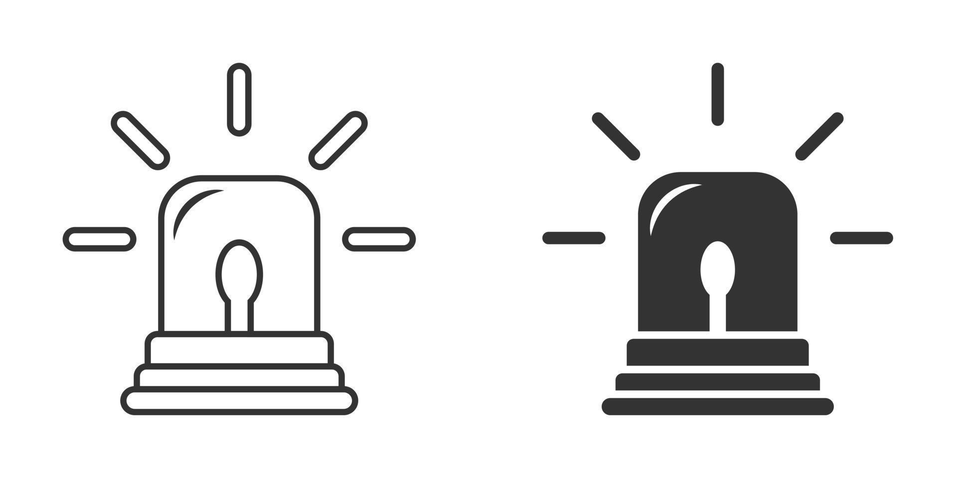Emergency alarm icon in flat style. Alert lamp vector illustration on isolated background. Police urgency sign business concept.
