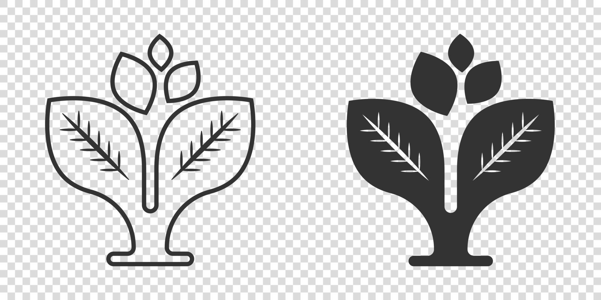Leaf icon in flat style. Plant vector illustration on white isolated background. Flower sign business concept.